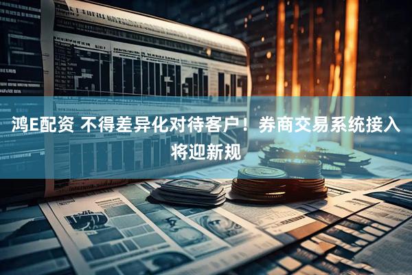 鸿E配资 不得差异化对待客户！券商交易系统接入将迎新规